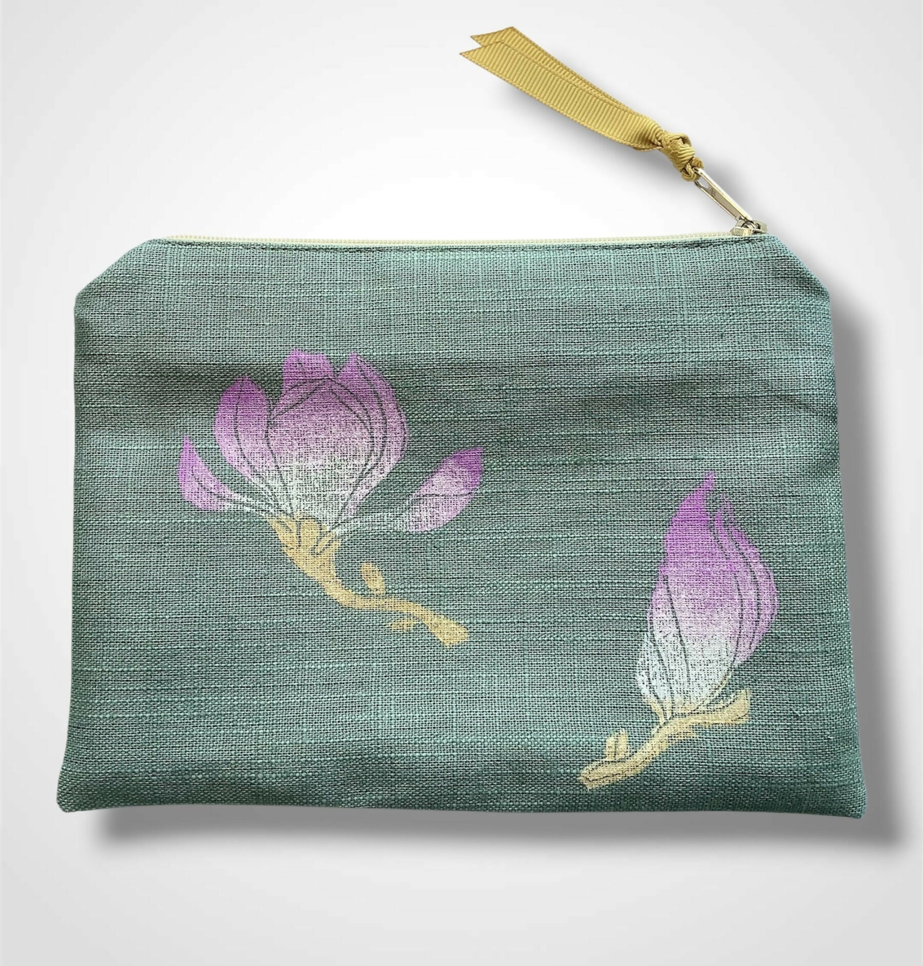 Sage Magnolias Linen Women’s Zip-Up Pouch