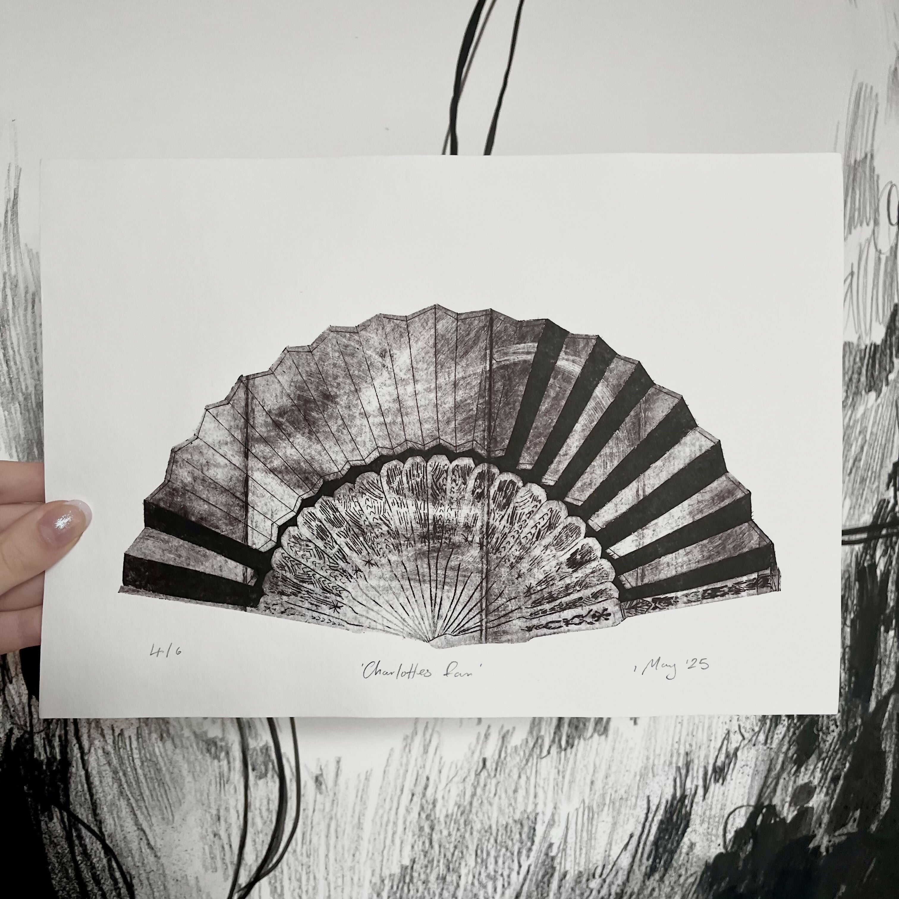 Fan Drypoint Print