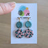 Pink & Green Leopard Drop Dangle Handmade Polymer Clay Earrings