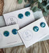 Blue and Gold Fleck Round Polymer Clay Studs