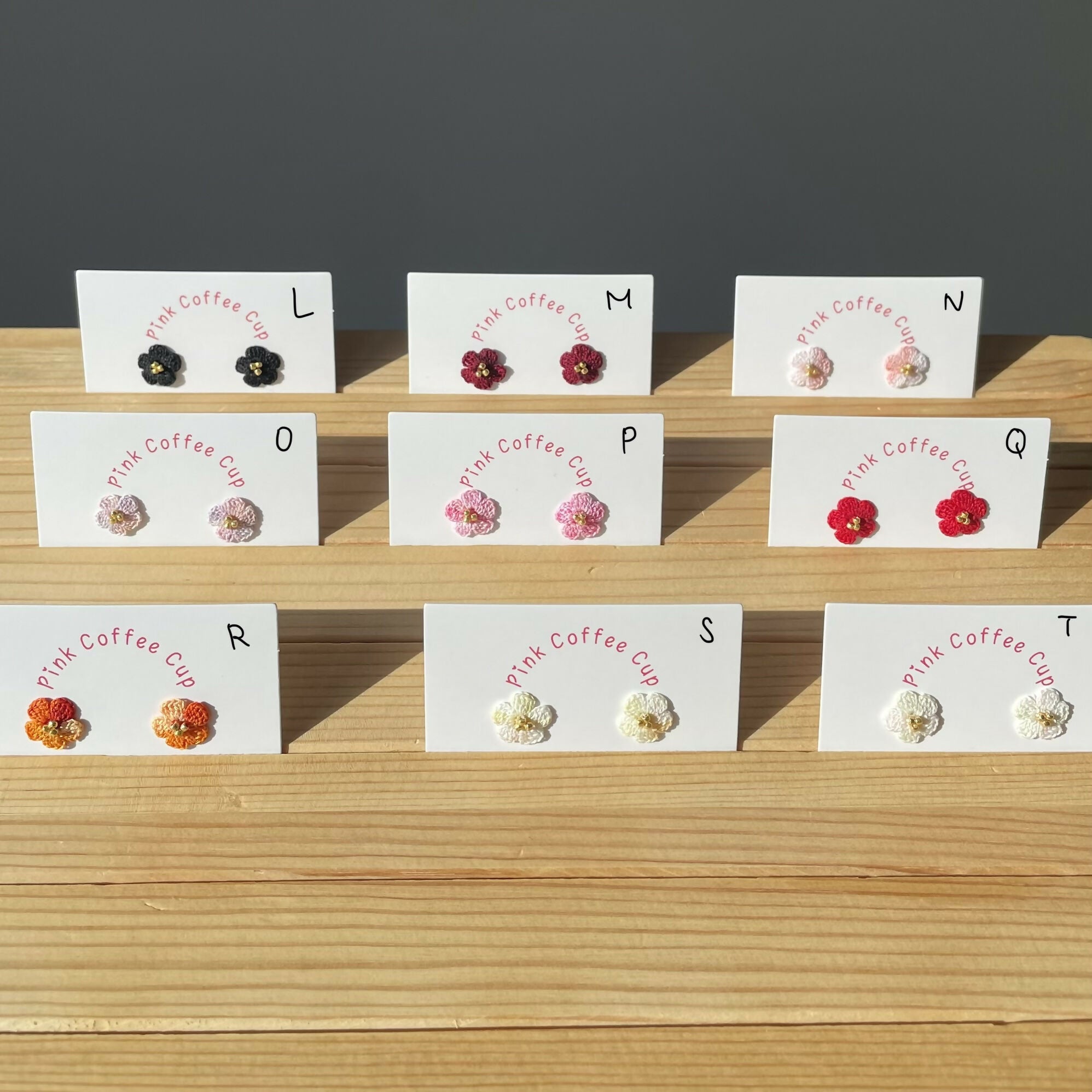 Micro Crochet Small Flower Stud Earrings