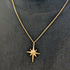 Gold North Star Necklace on Silver Plated Chain