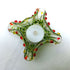 Handmade Handkerchief Tea Light Holder With Red, Orange & Yellow Flowers