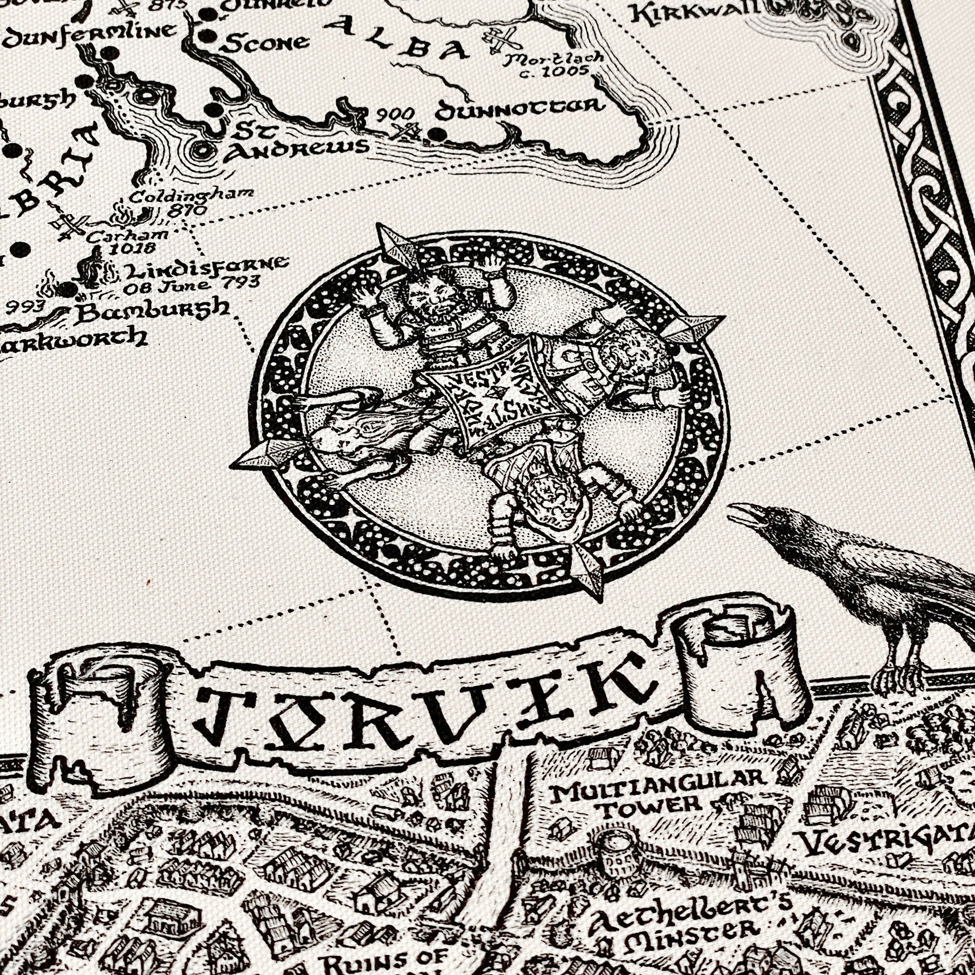 Viking Britain Map Tea Towel