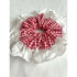 Red Gingham Oversized Ruffle Broderie Lace Hair Scrunchie