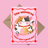 The universe owns you a good day Tri lucky cat Greeting Card