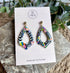 Funky Pattern Collection - Teardrop Dangle Polymer Clay Earrings