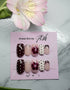Reusable White And Brown Dotty French Tip With Flowers Handmade Press On Nails