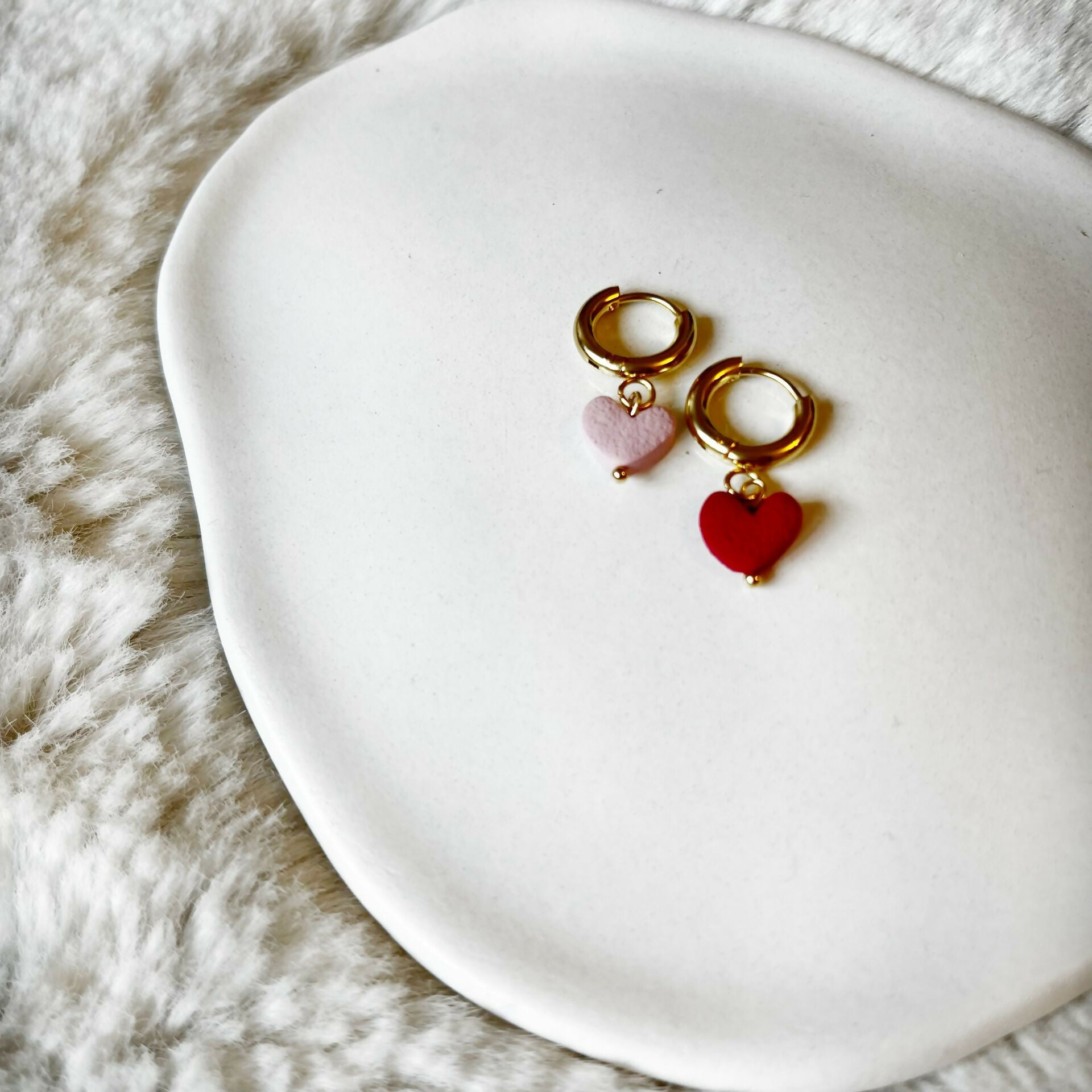 Mismatch Heart Earrings Clay