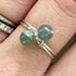 Handmade Sterling Silver Blue Water Jade Ring Size P