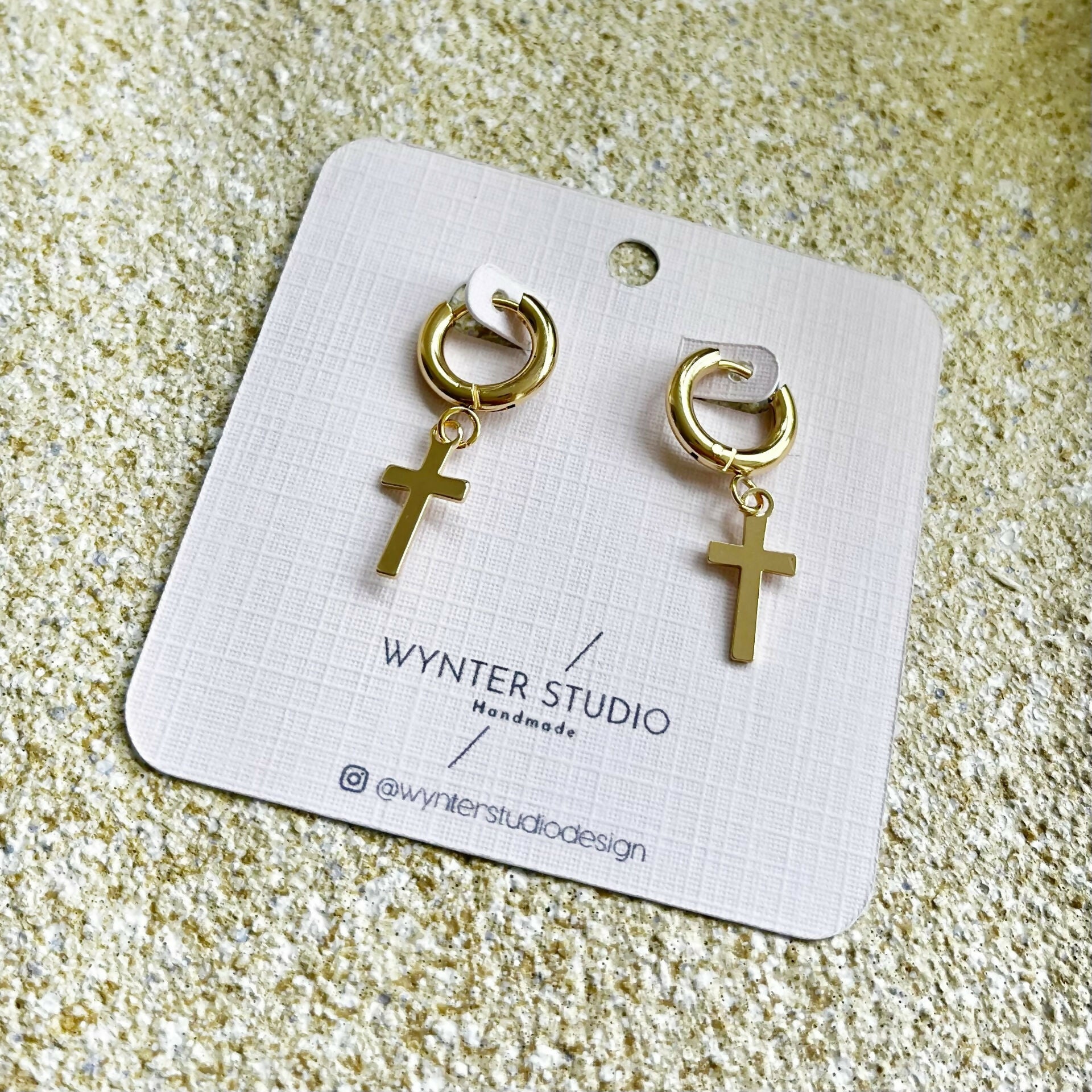 Minimalistic Cross Hoop Earrings