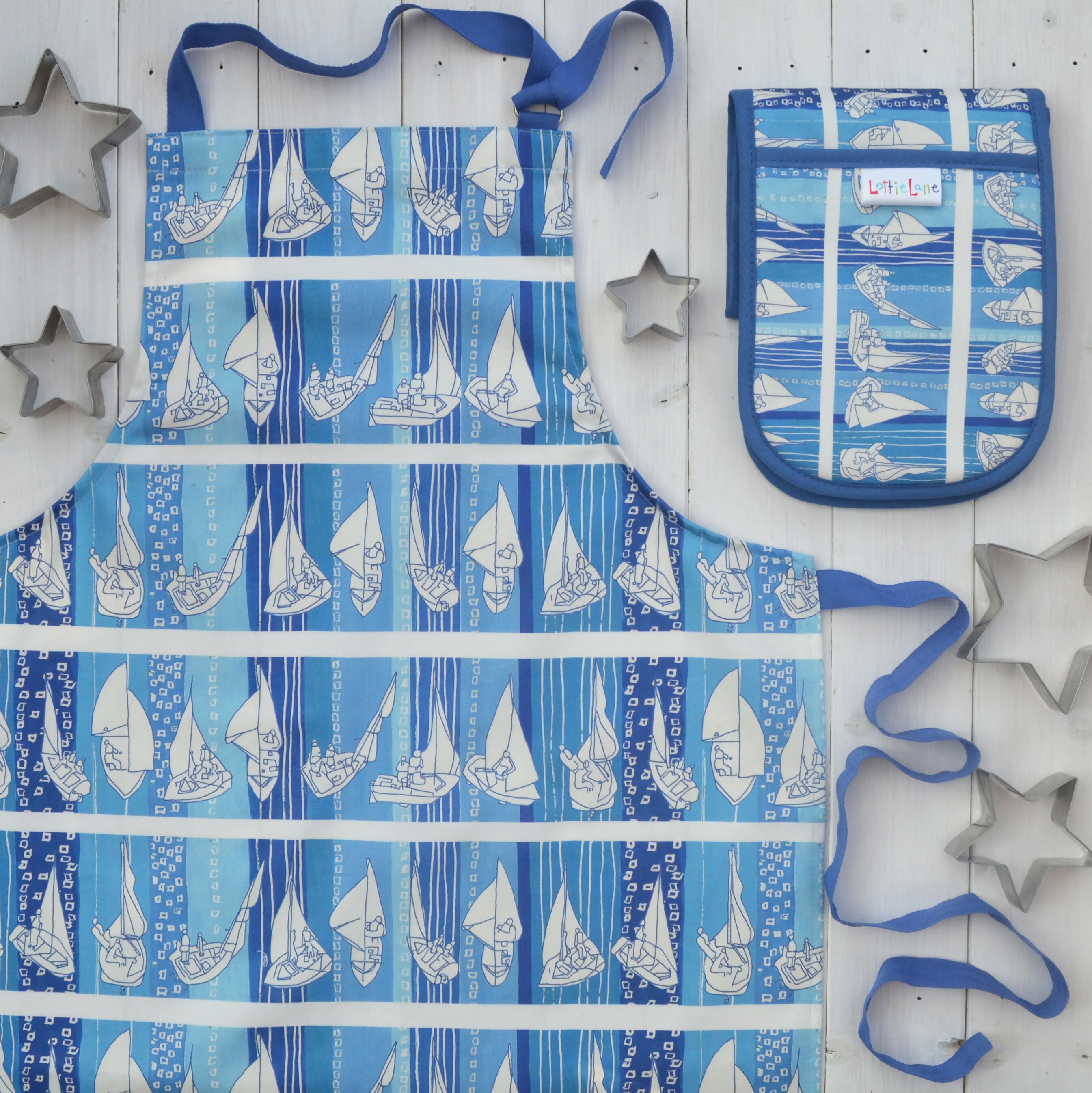 Adult Cotton Apron - Sailing Print