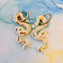 Handmade Ivory And Gold Snake Resin Charms On Chunky Hoops