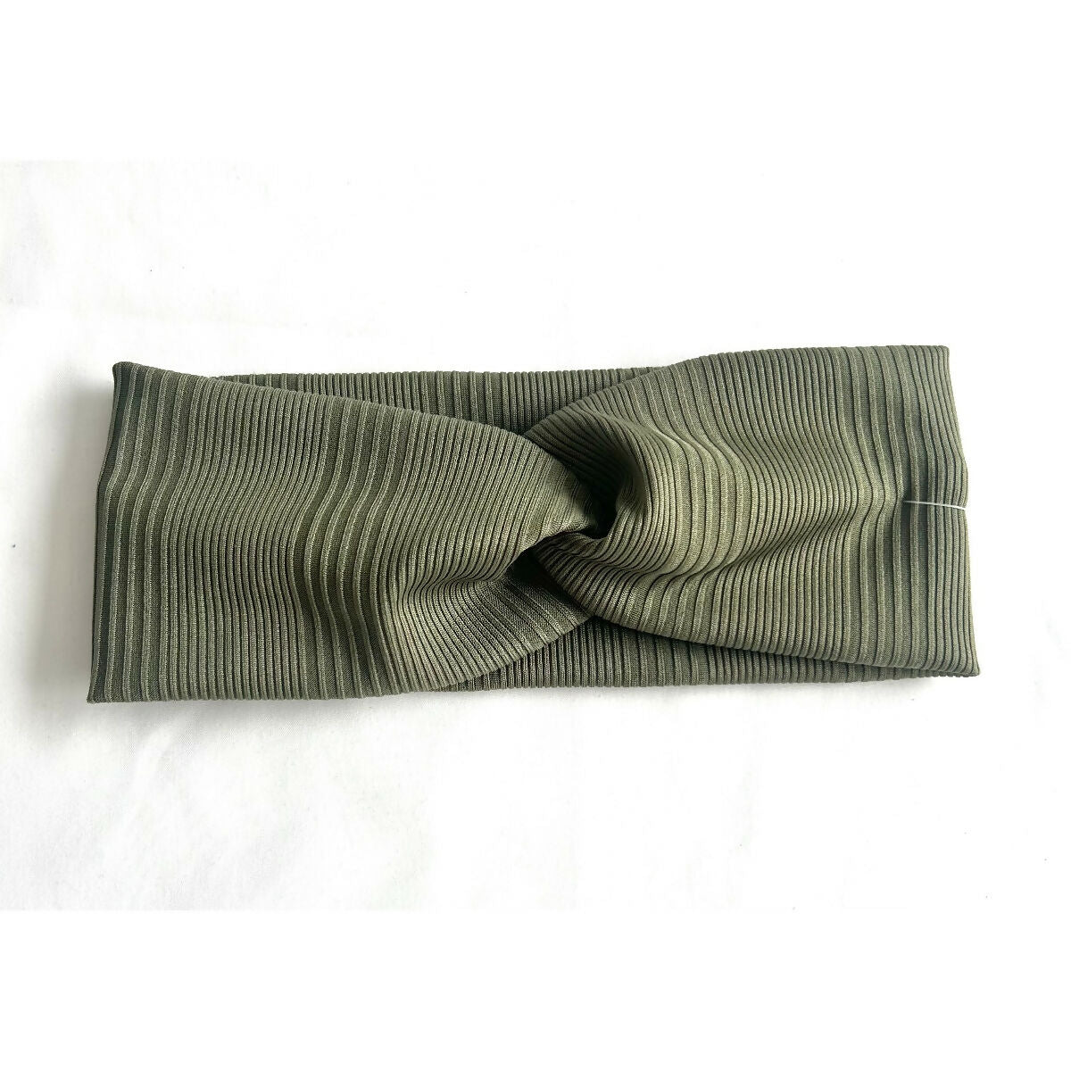 Khaki Green Ribbed Jersey Headband