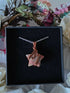 Unakite Wire Wrapped Crystal Star Necklace on Sterling Silver Chain