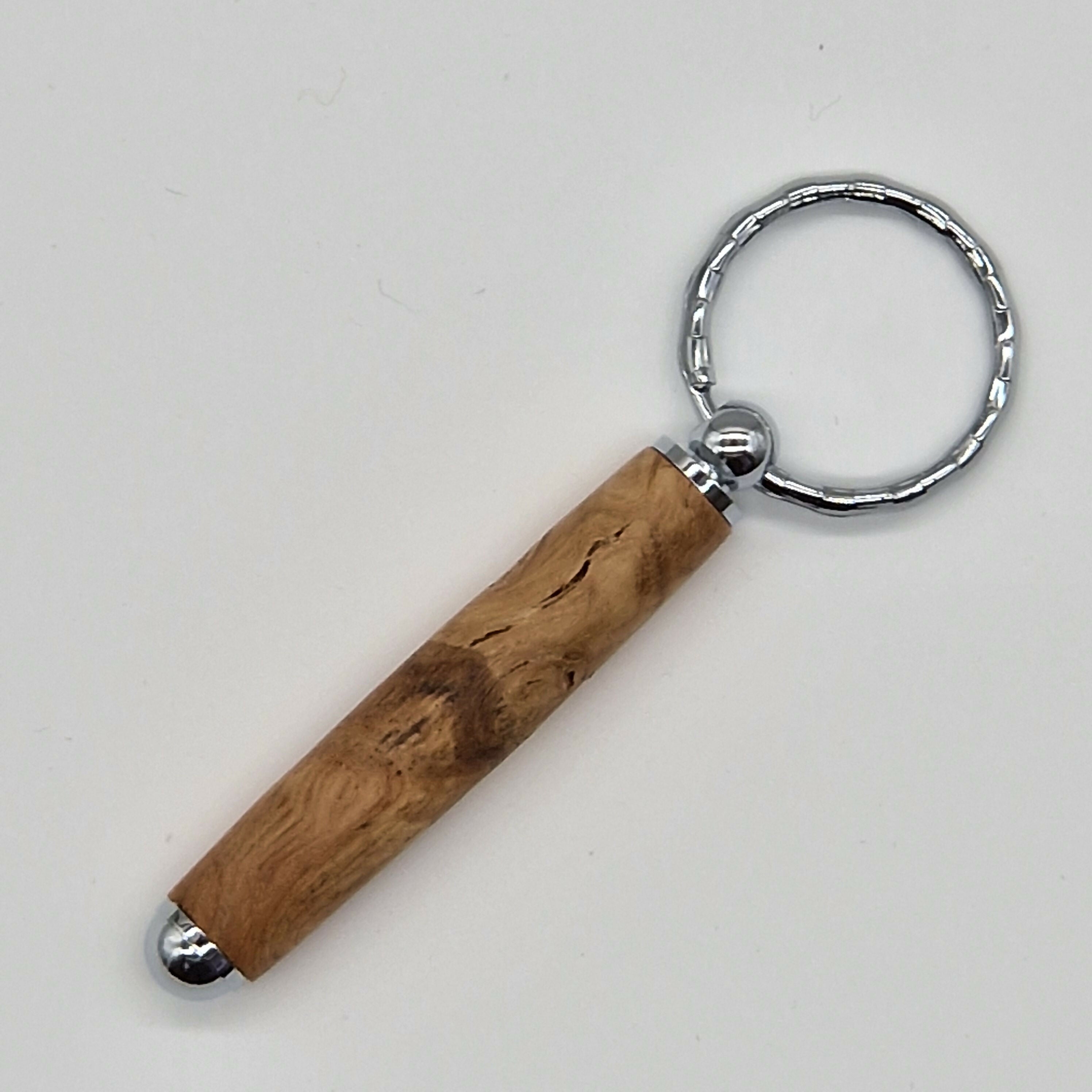 Hand Turned Keyring made from Oak Burr Wood