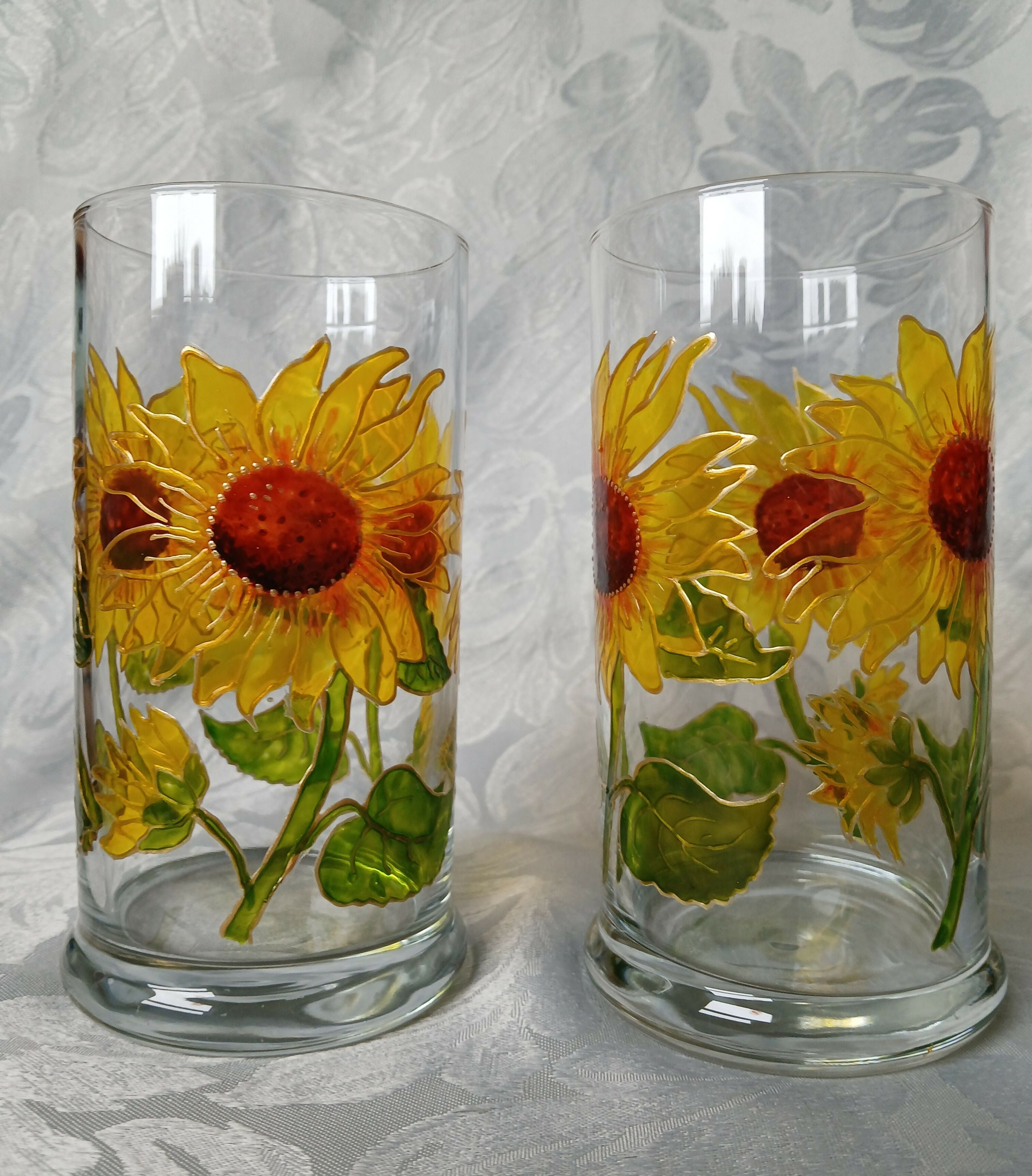 Hand Painted Glass Candle Holder or Vase. 5 Designs to Choose From.