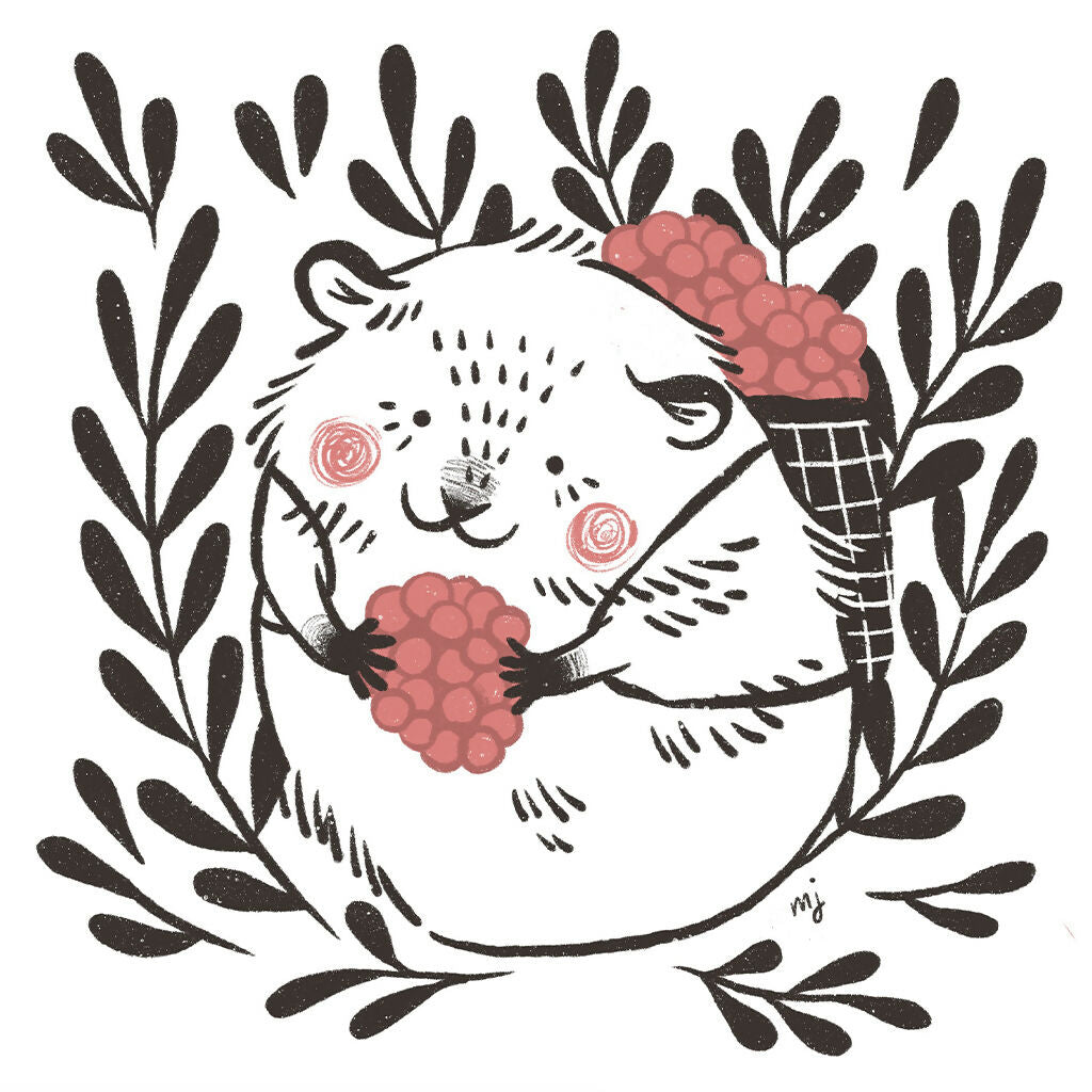 Adorable Foraging Vole - 15cm x 15cm Print