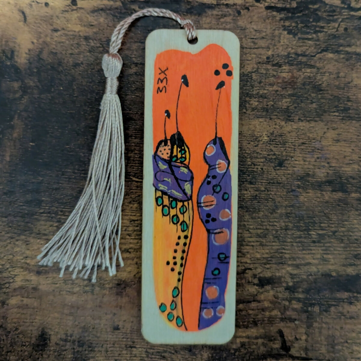Wooden Hand Painted Bookmark