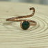 Handmade Adjustable Copper Moss Agate Ring Size R