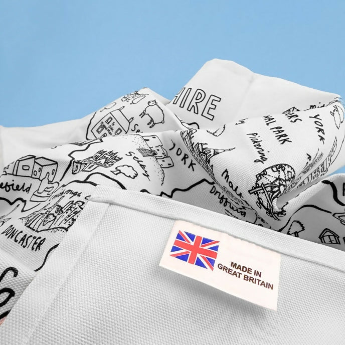 Yorkshire Map Tea Towel - Illustrated Home Gift