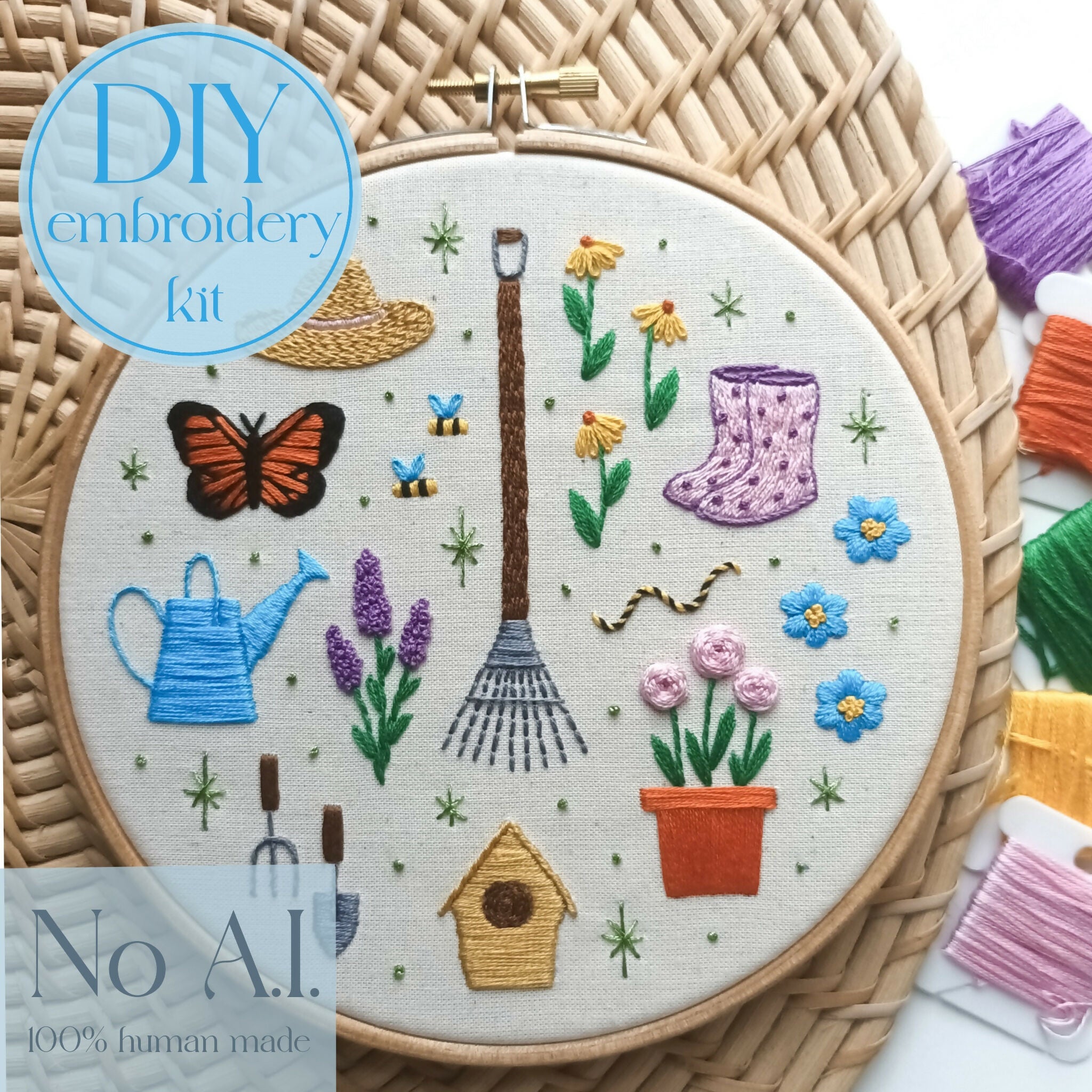 DIY embroidery kit for beginners - Flower garden