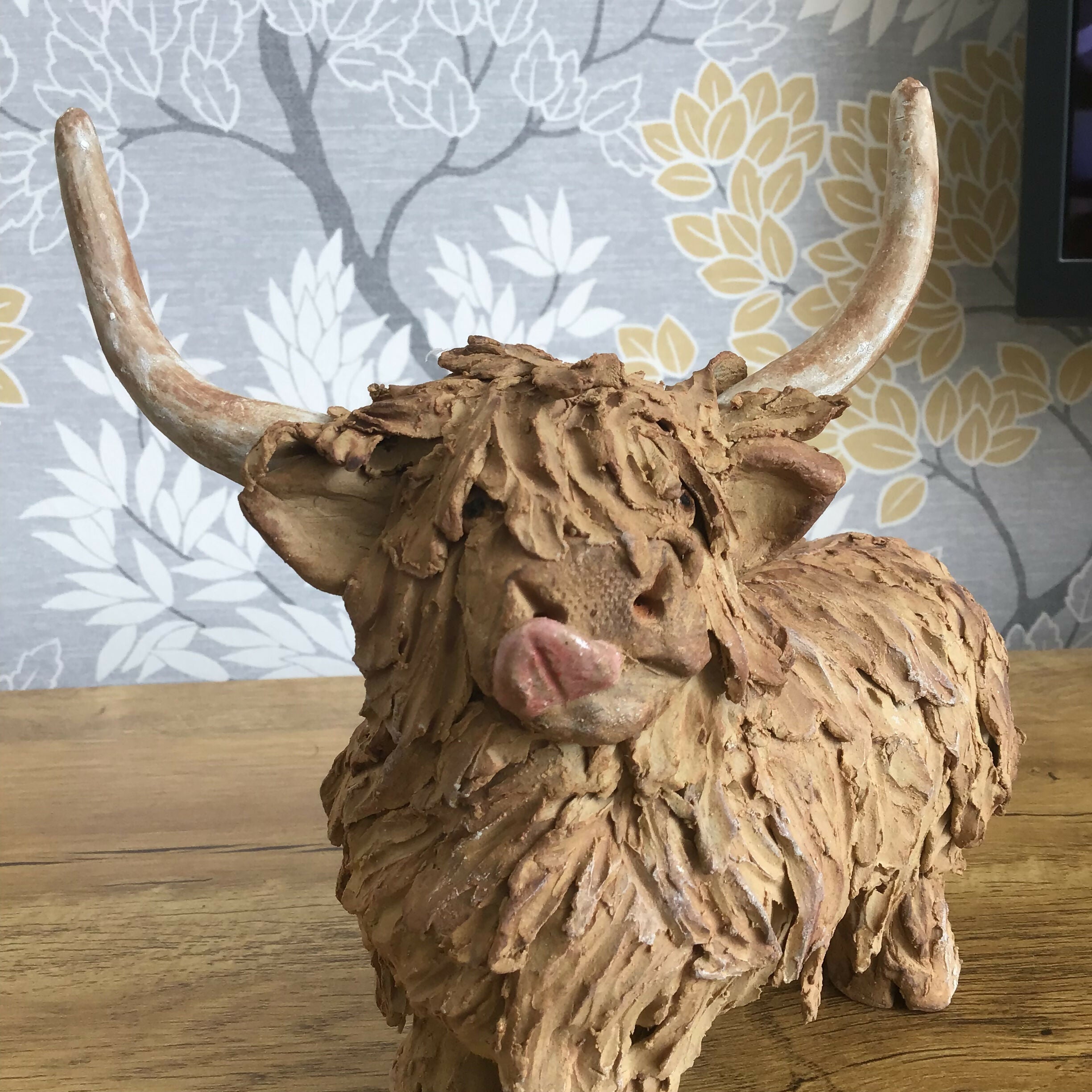 Highland cow sculpture
