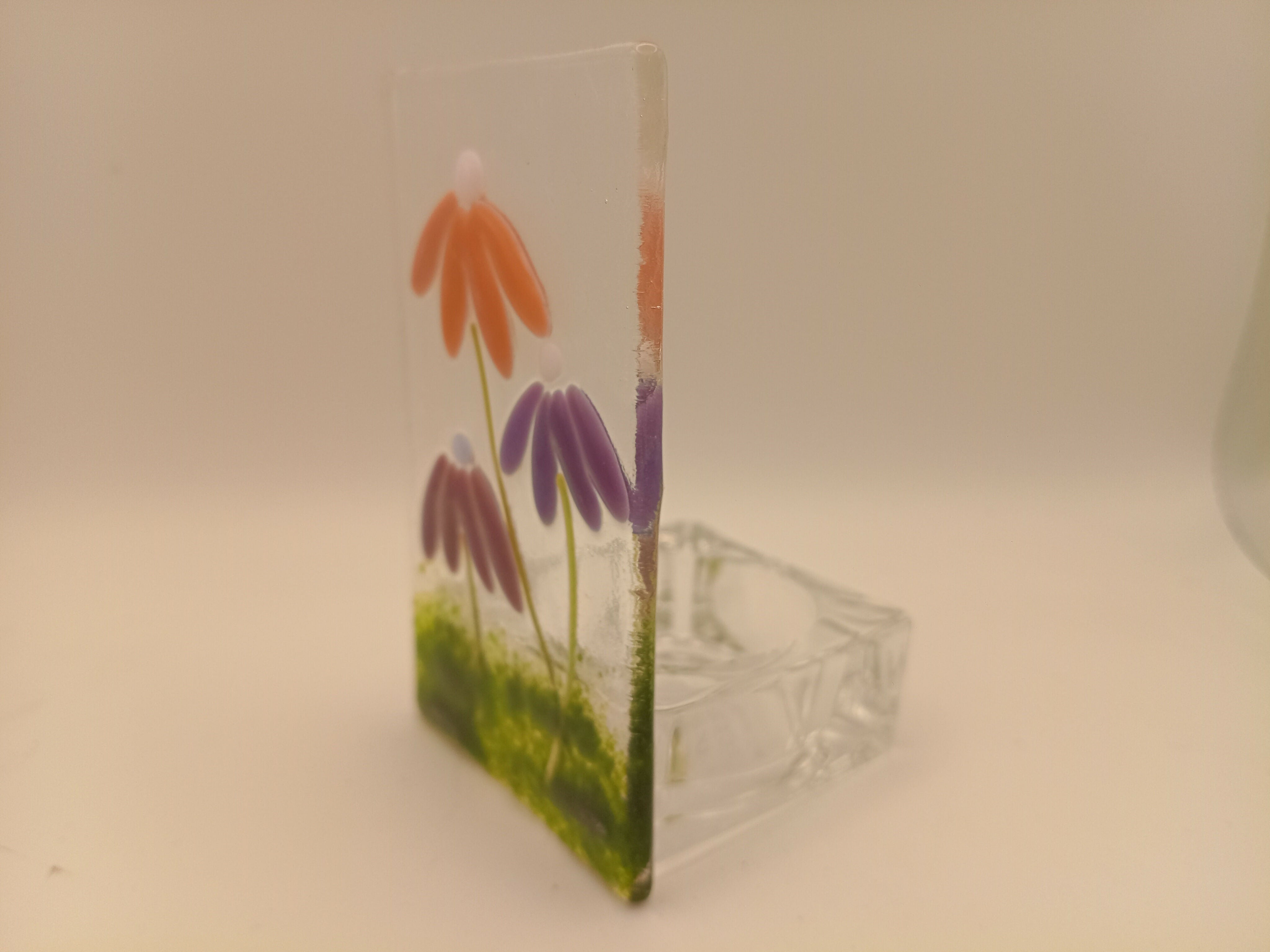 Fused Glass Flower Tealight