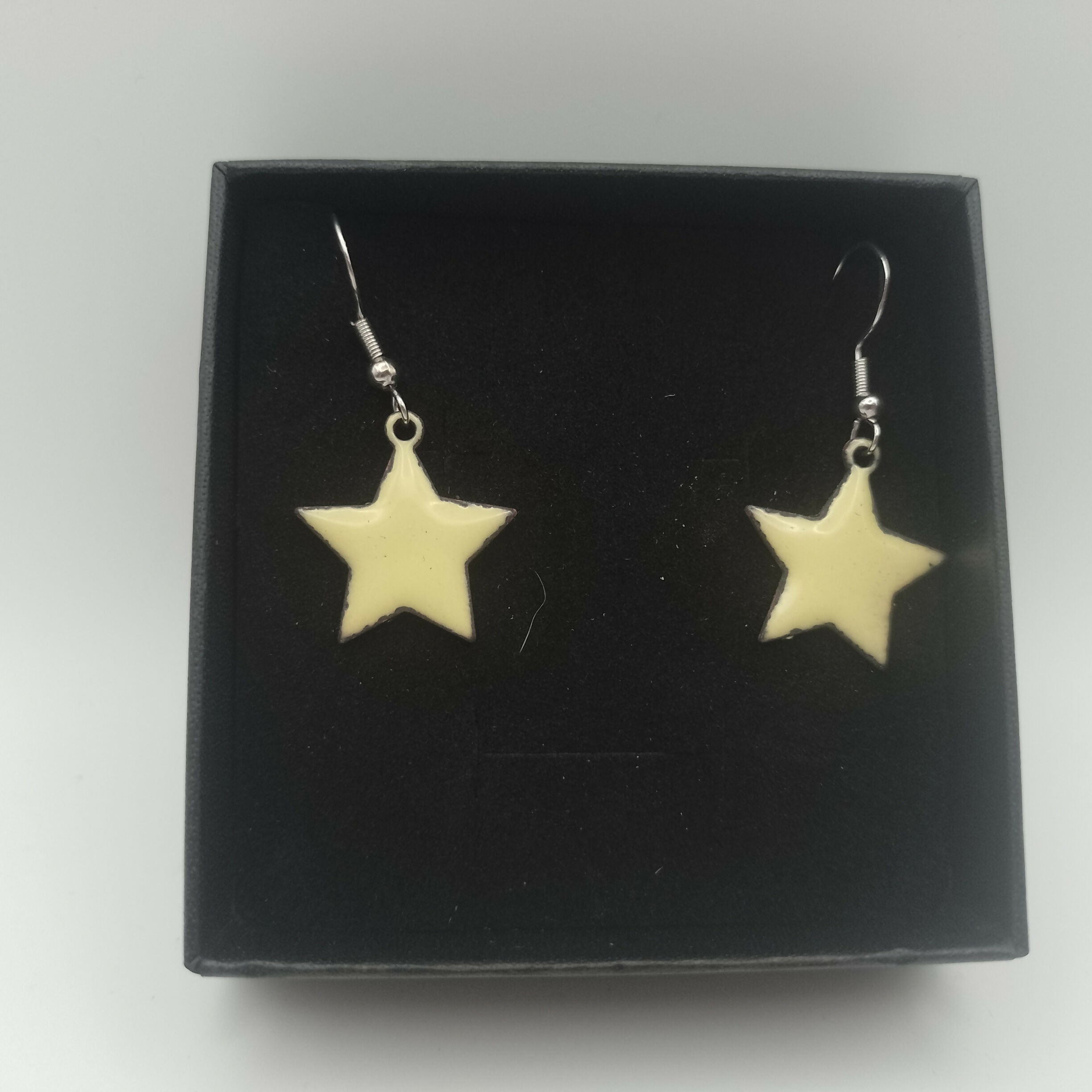 Primrose Yellow Star Enamel Earrings