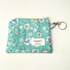 Eucalyptus Blue White Floral Quilted Zipped Keychain Wallet