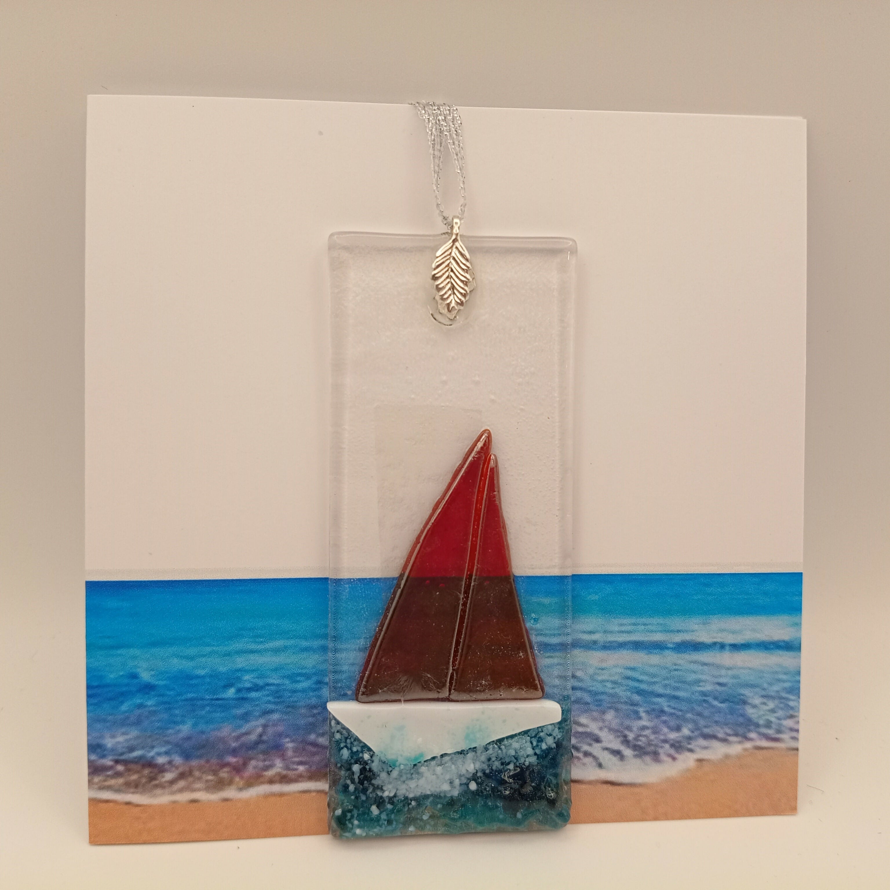 Fused Glass Boat Card