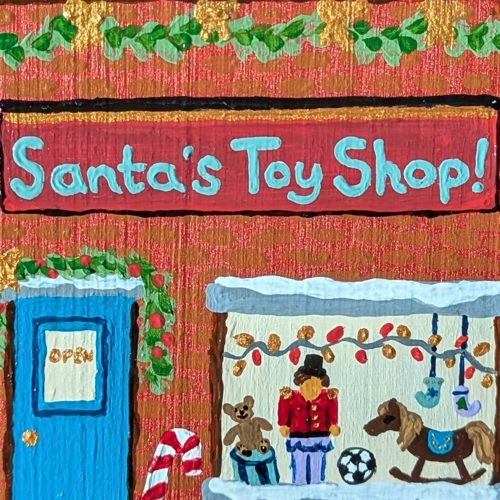Hand Painted Wooden Christmas Toy Shop