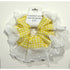 Yellow Gingham Oversized Ruffle Broderie Lace Hair Scrunchie