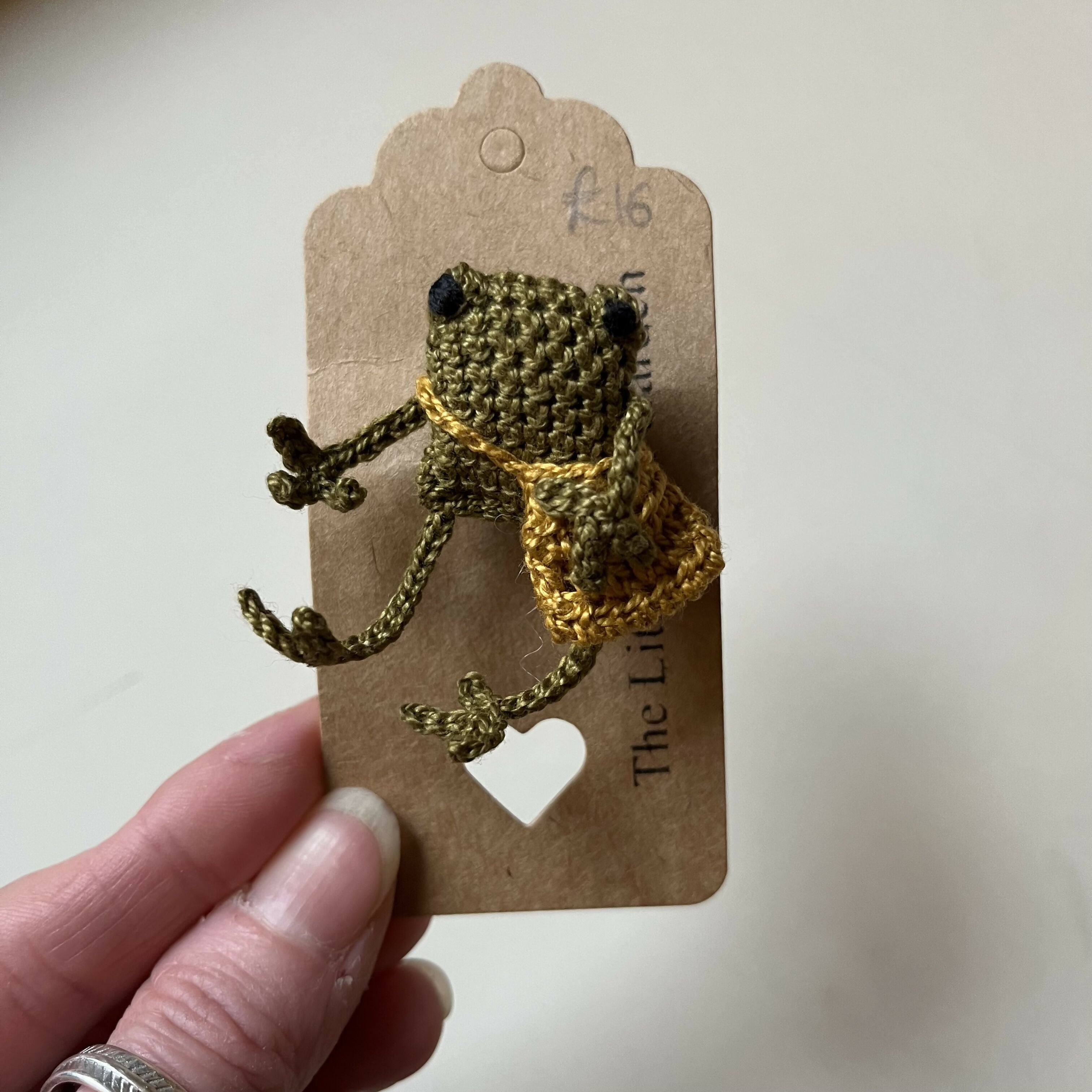 Frog Brooch with Bag