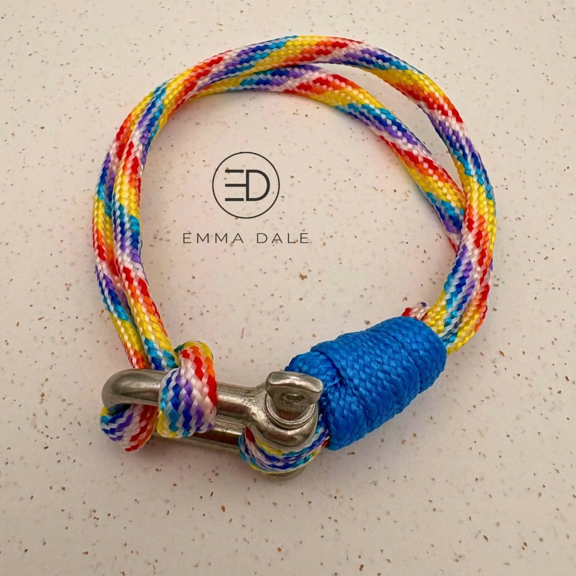 Rainbow & Blue Paracord Cuff Bracelet