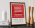 Hull KR Art Print RED RED ROBIN LYRICS Design in Red