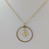 Chunky 3D Gold Star Circle Necklace on Gold Plated Delicate Chain