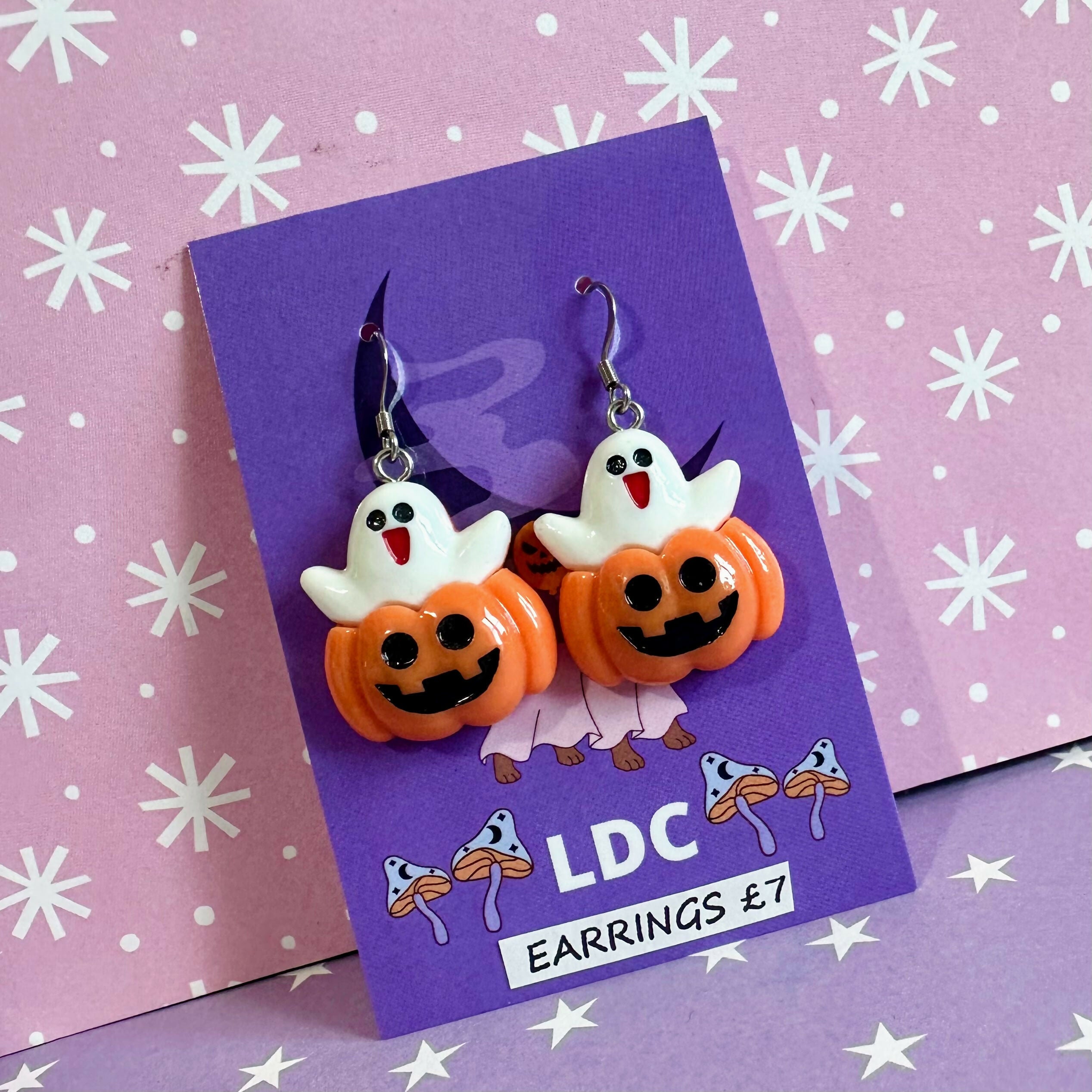 Ghost Pumpkin Earrings
