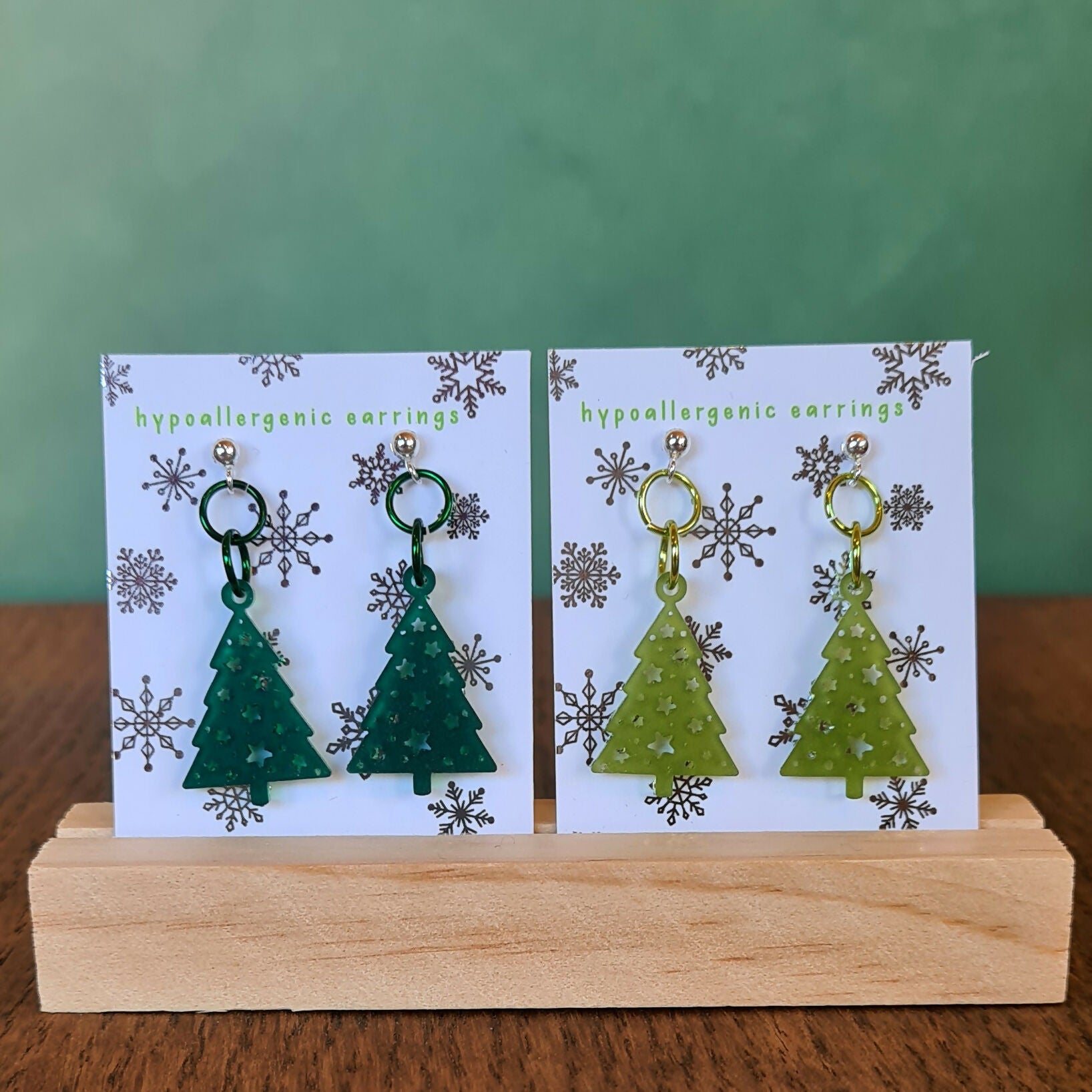 Christmas Tree Studs - Waste Not Earrings