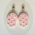 Pink Stripes and Flowers Polymer Clay Earrings