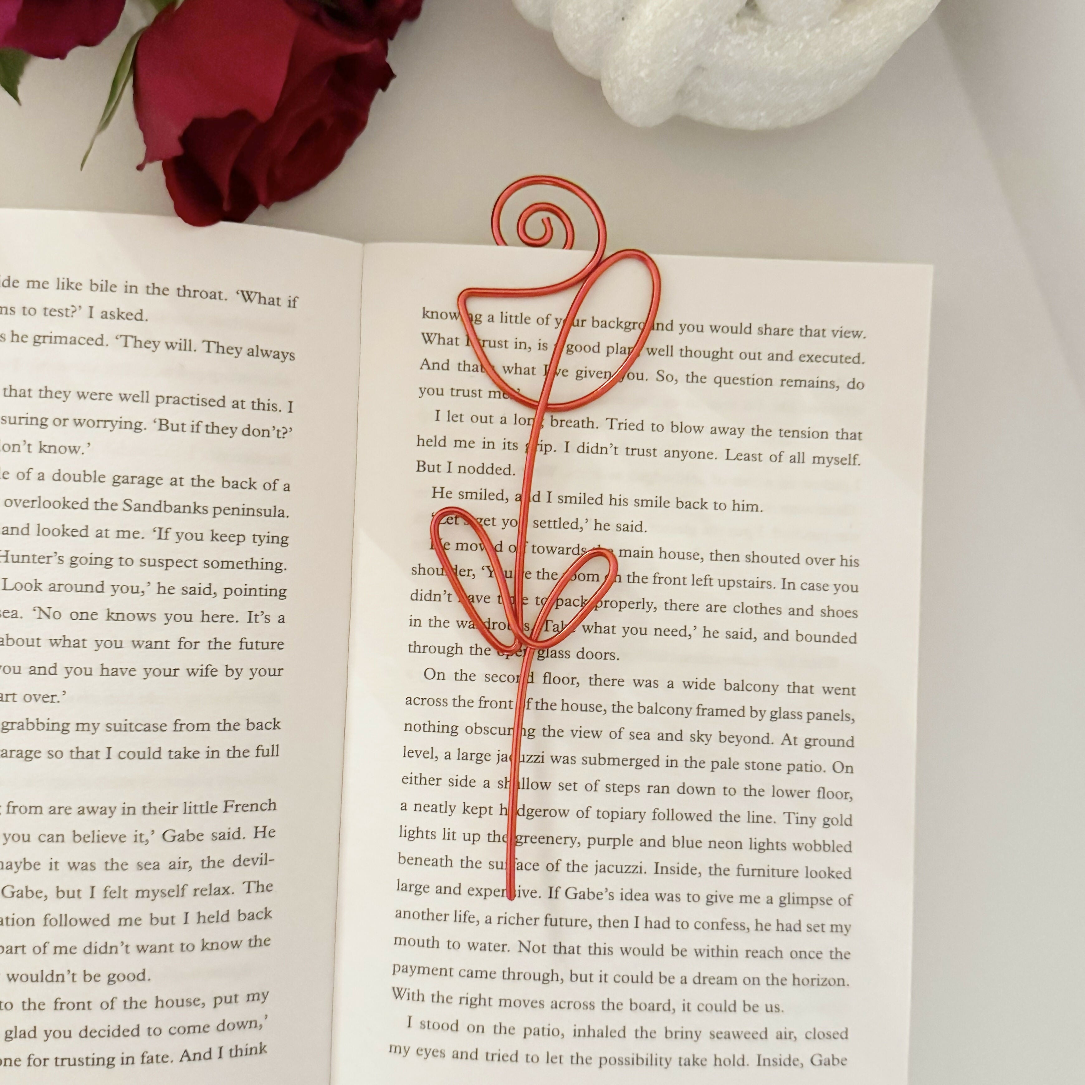 Rose Bookmark: Handmade Wire Gift