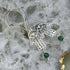 Handmade Sterling Silver And Malachite Hamsa Hand Earrings