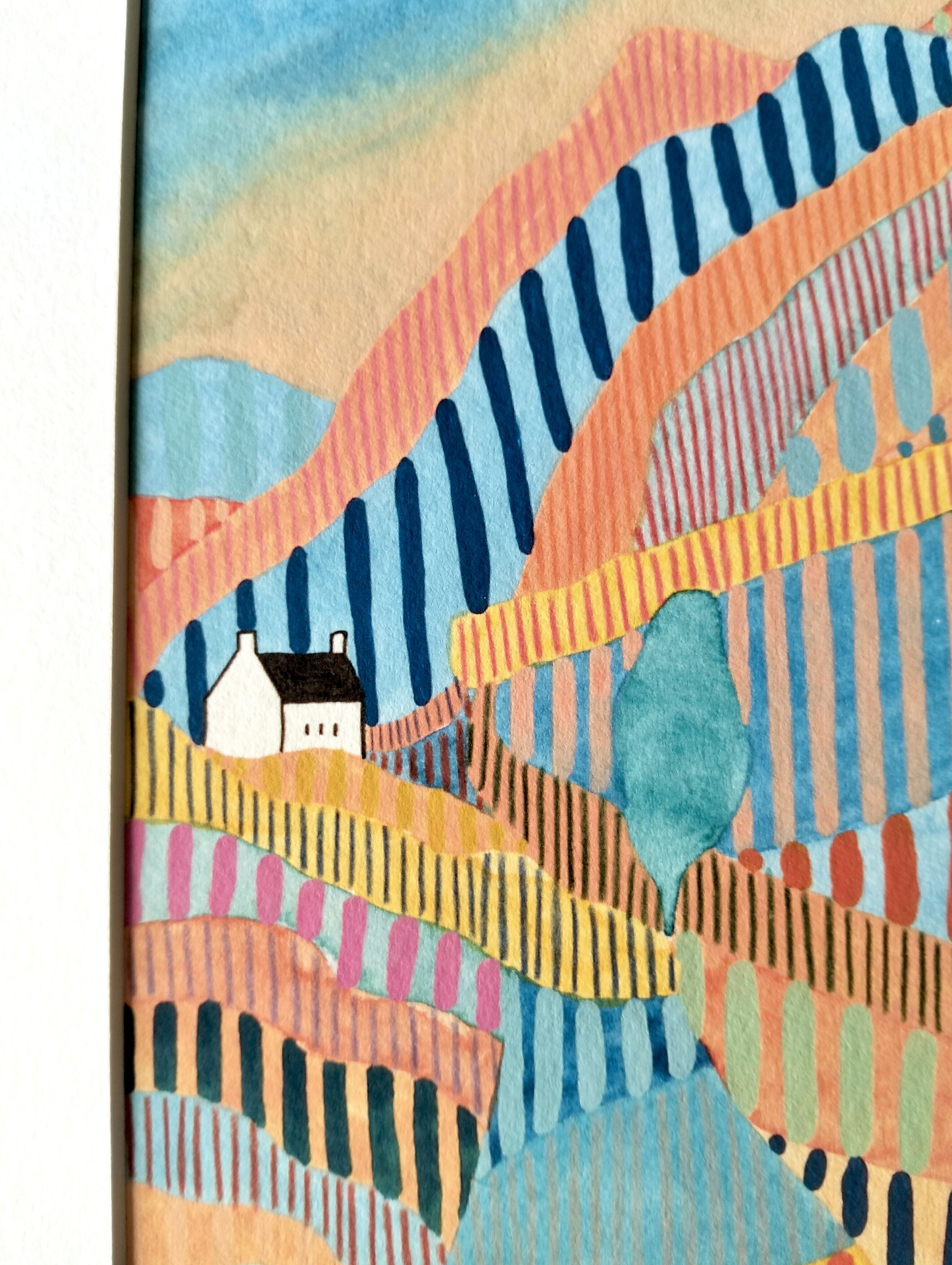 Signed Giclée Print | Lake District House, Abstract Watercolour Landscape