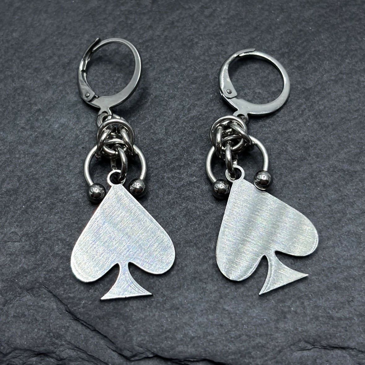 Pierced Ace of Spades Earrings