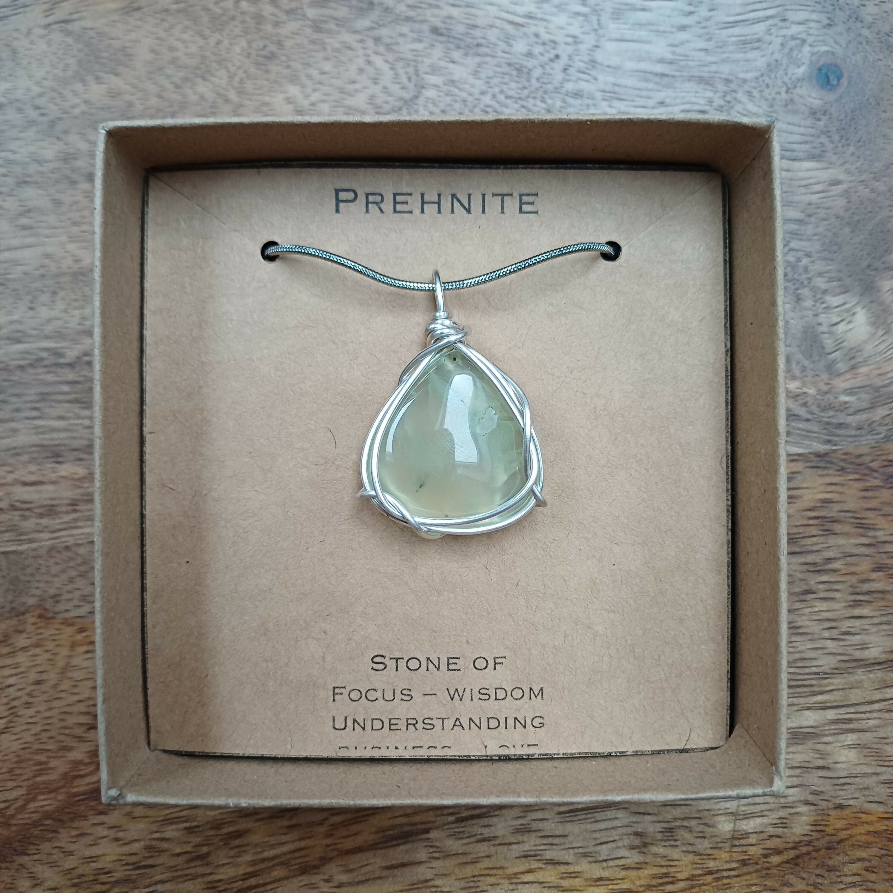 Prehnite Wire Wrapped Pendant