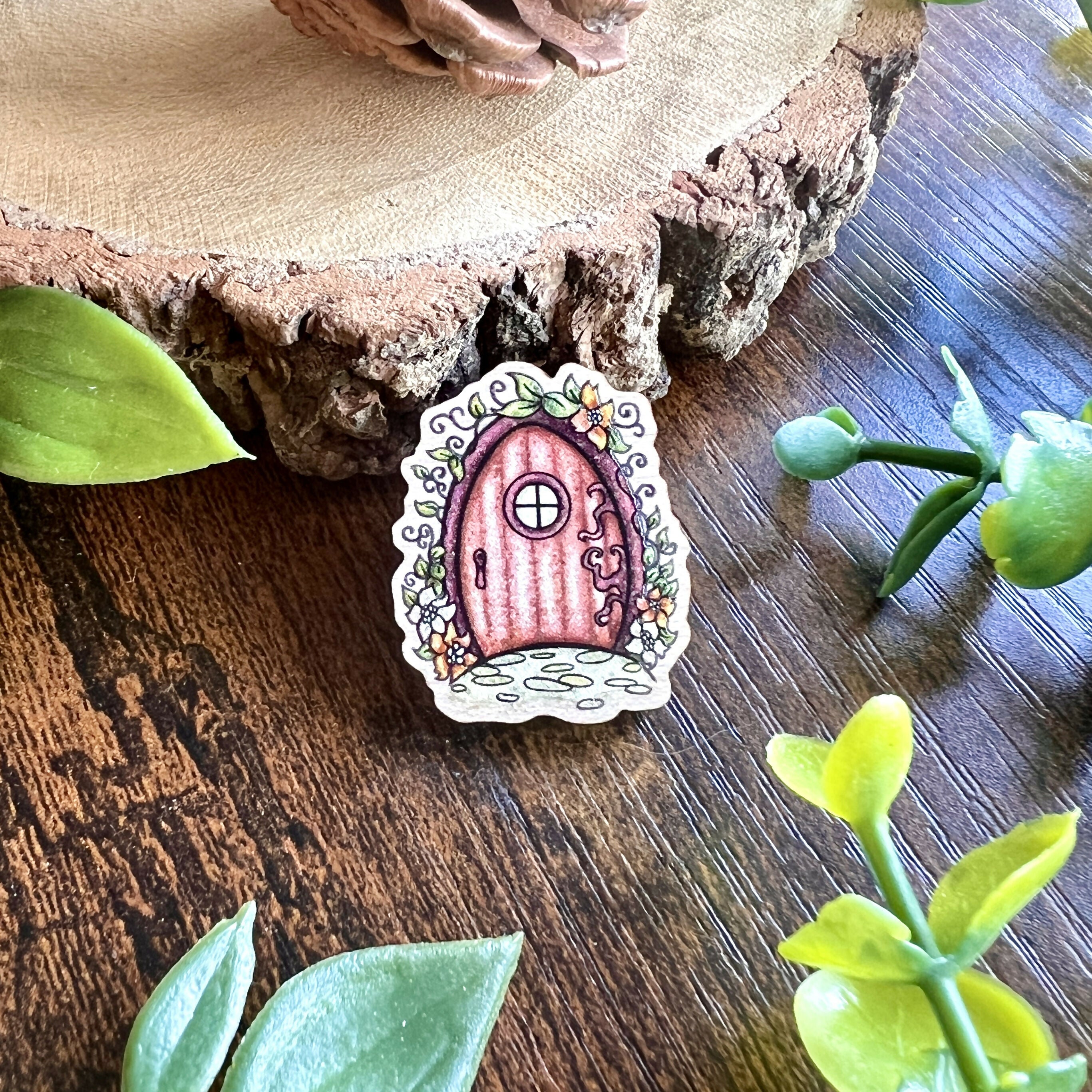 Fairy Door Wooden Pin | Rustic Fairy | Art & Soul