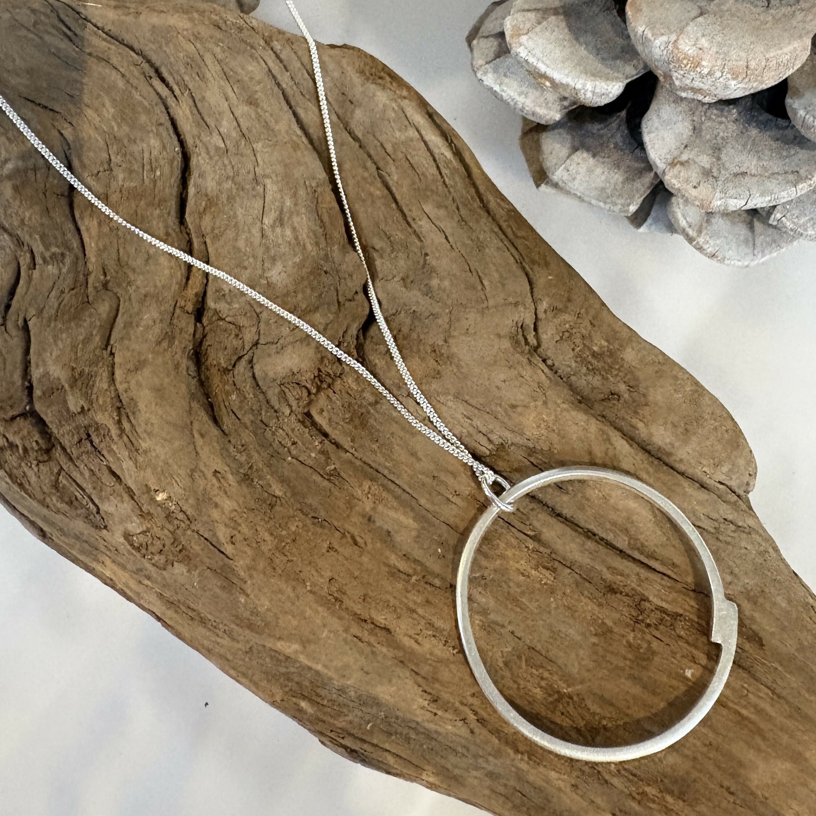 Sterling Silver Circle Pendant Necklace