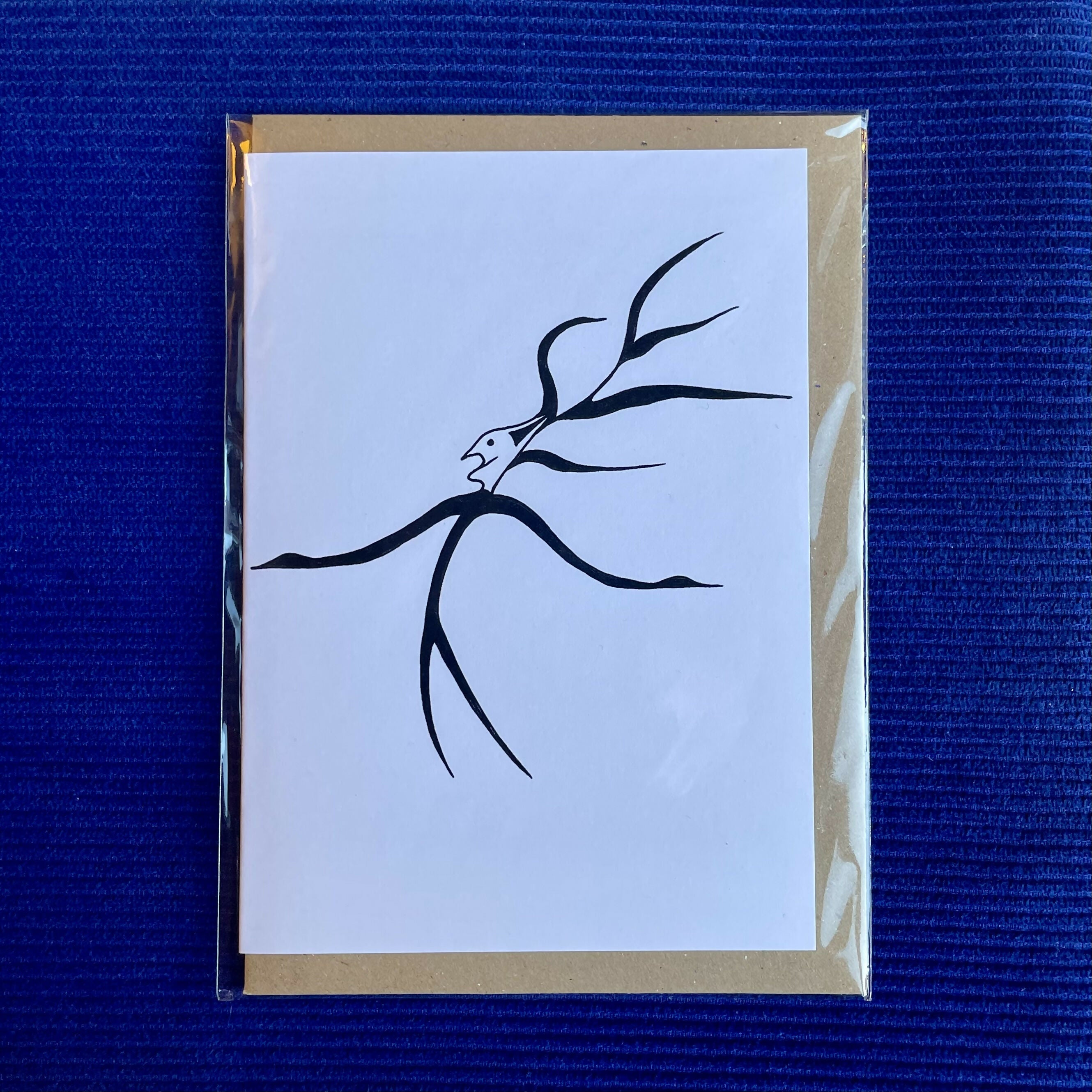 Winter Figure Card – Pen And Ink Design