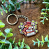 Book Stack Wooden Keyring