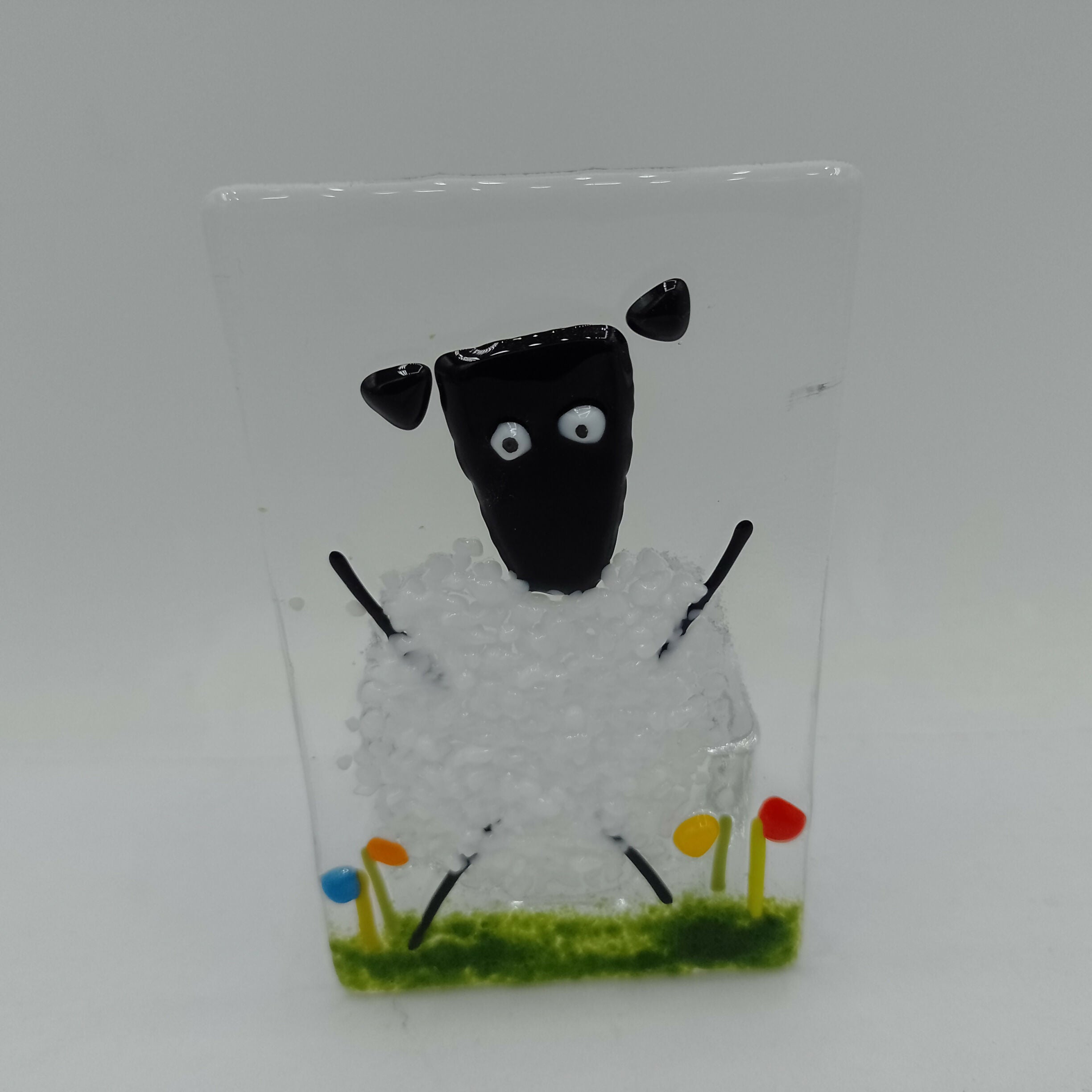 Sheep Fused Glass Tealight